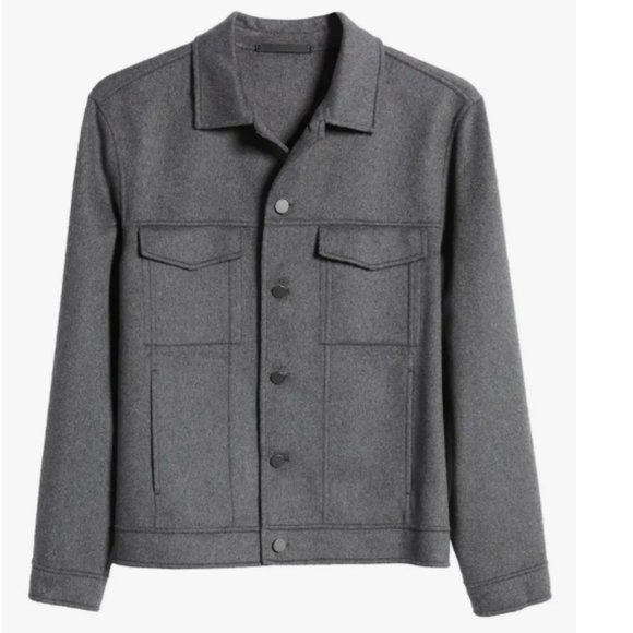 Theory Trucker Jacket in Double-Face Wool-Cashmere - Picture 1 of 12